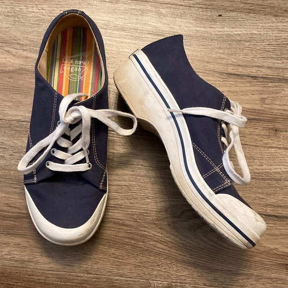 Dansko Navy Blue Canvas Clogs Sz 39 - Picture 3 of 10